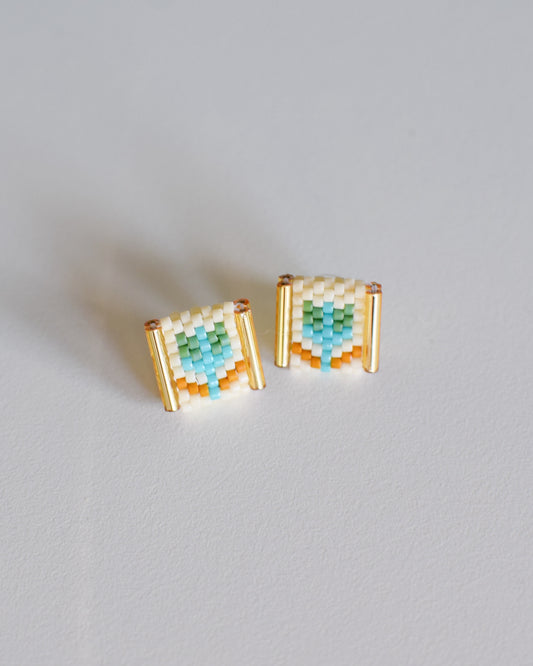 Beaded Tulip Stud Earrings