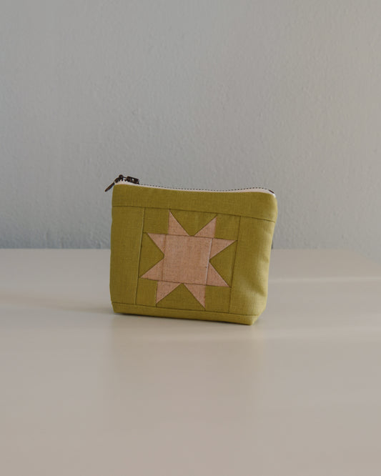 Mini Sawtooth Star Pouch in Artichoke + Cream