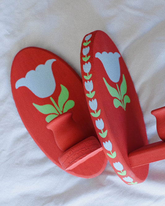 Painted Wooden Wall Sconce