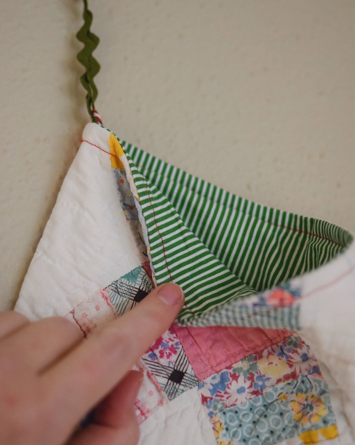 Wedding Ring Quilt Stocking