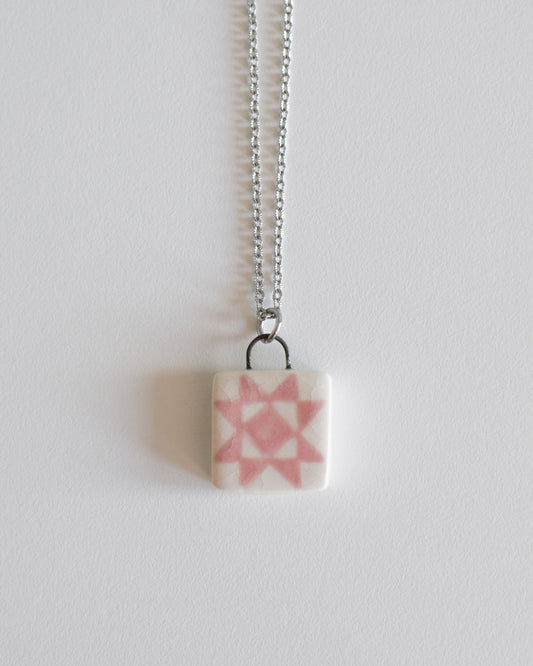 Porcelain Quilt Block Necklace