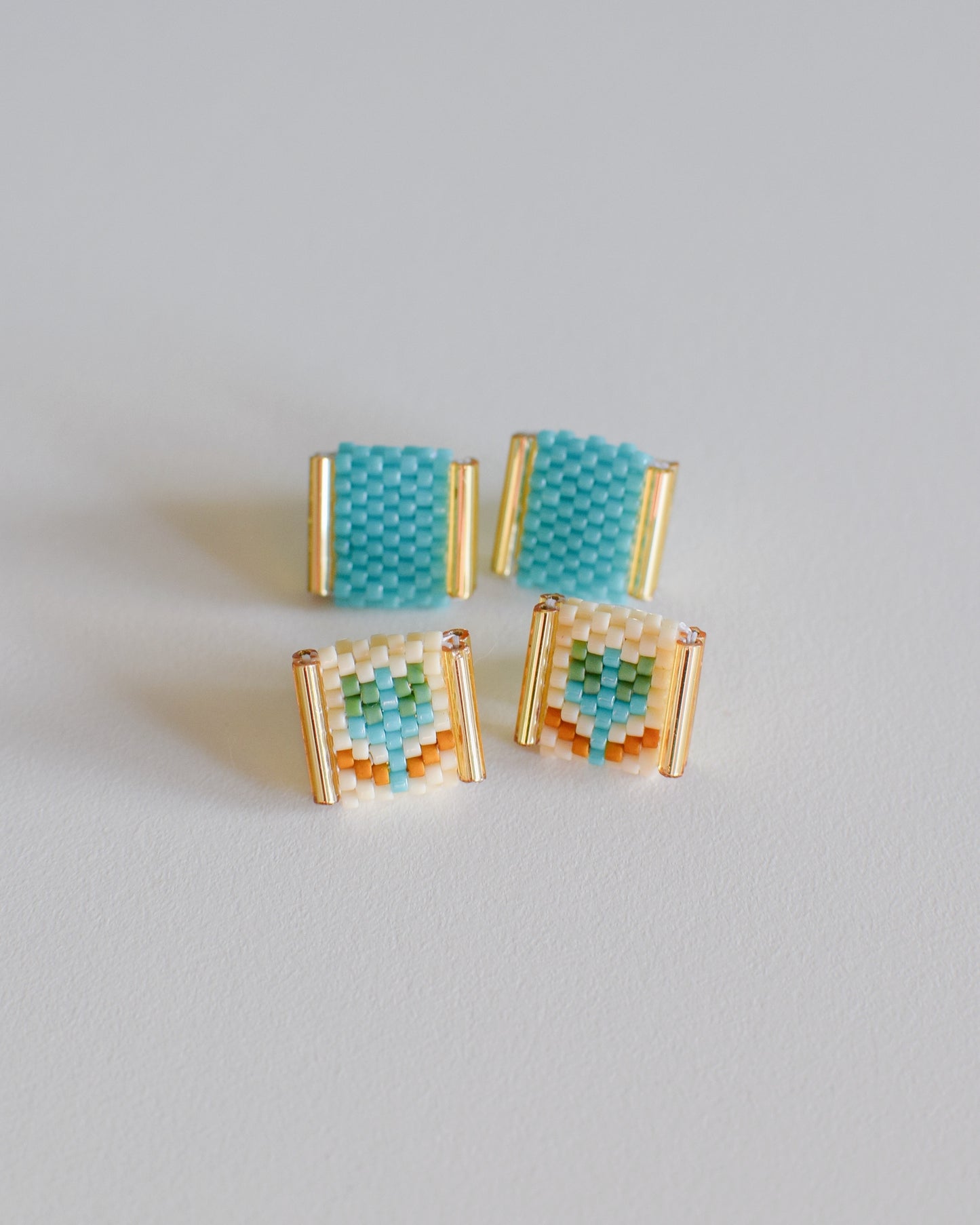Beaded Tulip Stud Earrings