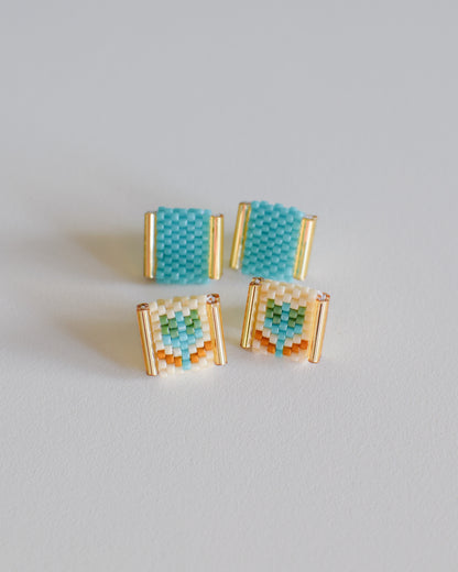 Beaded Tulip Stud Earrings