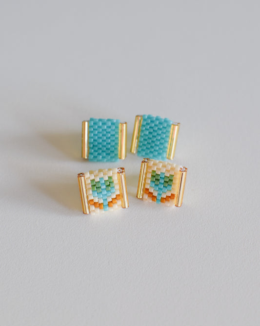 Beaded Tulip Stud Earrings