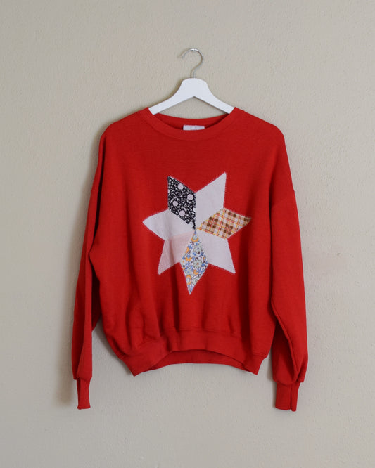 Red Quilt Block Crewneck