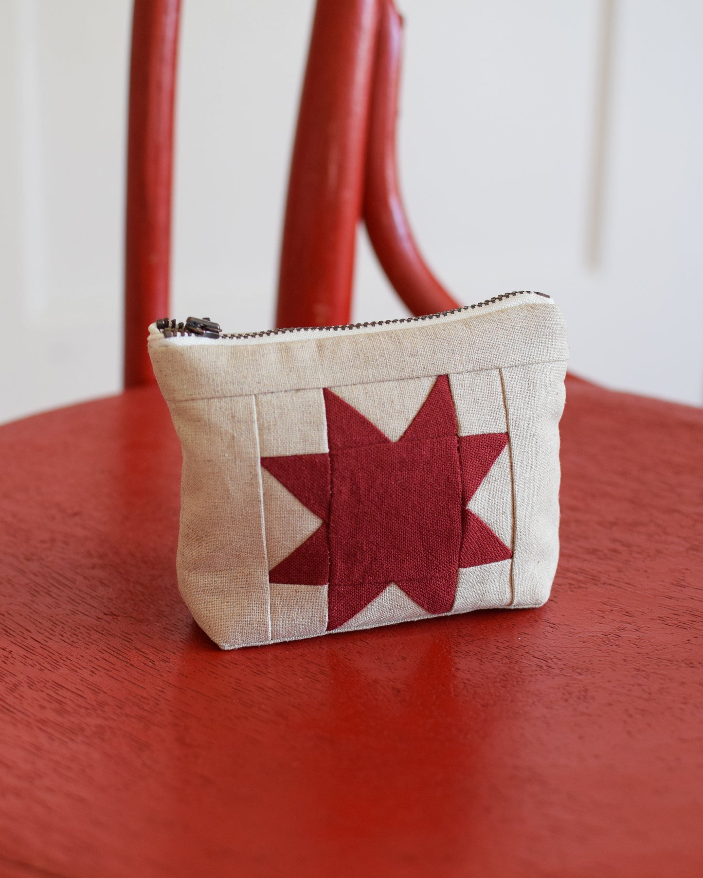 Linen Sawtooth Star Pouch