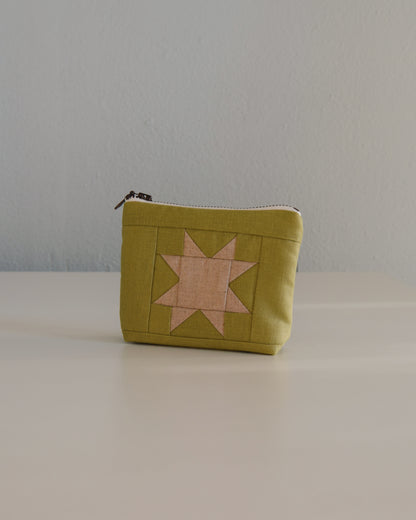 Mini Sawtooth Star Pouch in Artichoke + Cream
