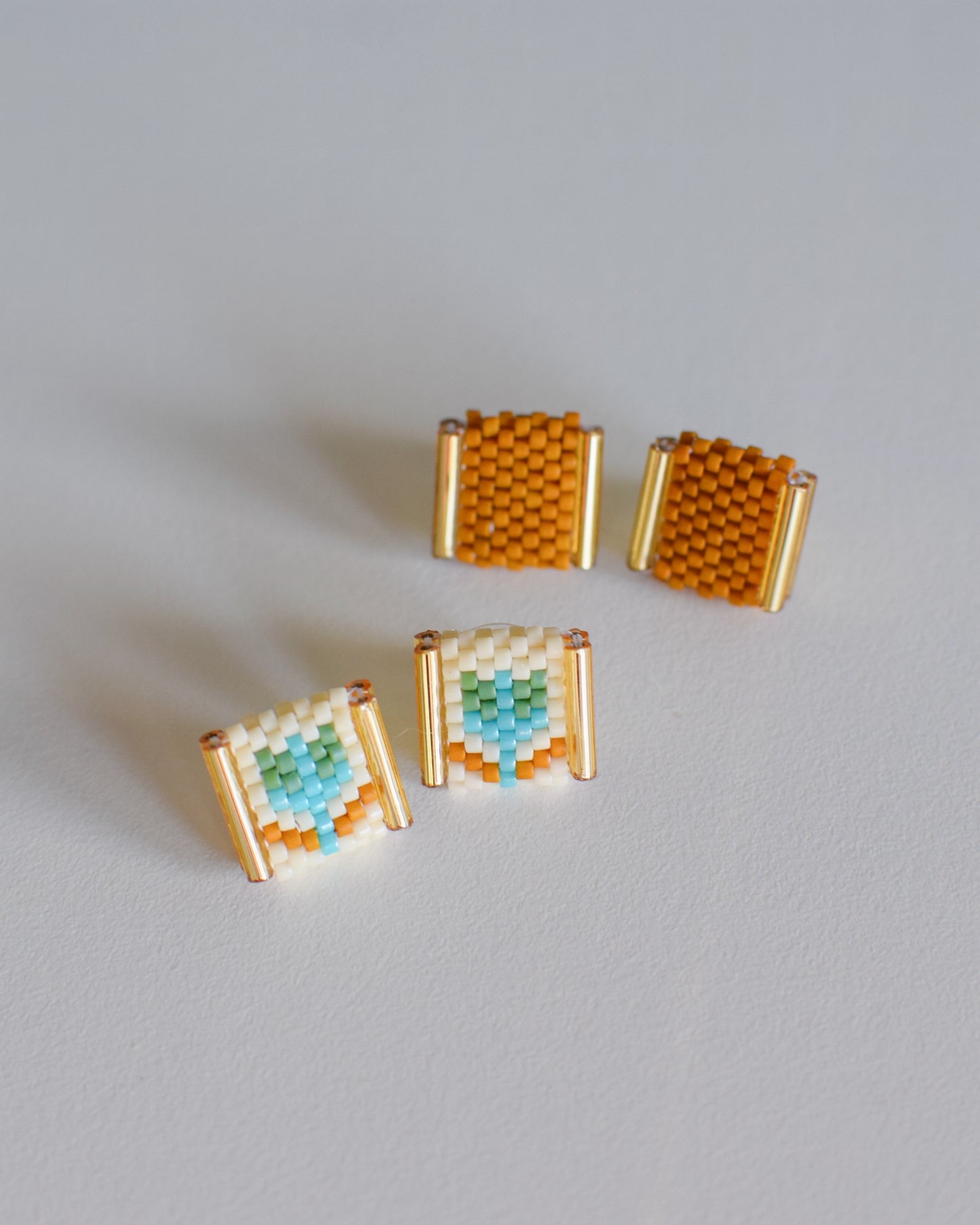 Beaded Tulip Stud Earrings