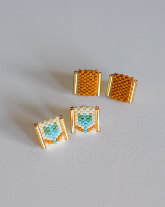 Beaded Tulip Stud Earrings