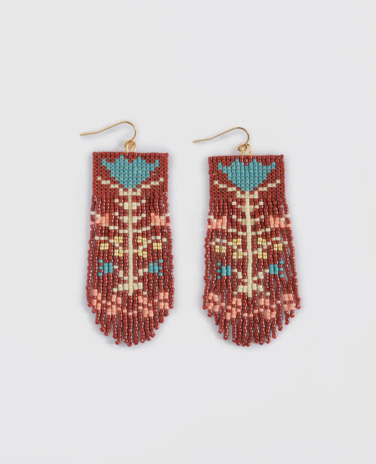 Vintage Flower Beaded Earrings