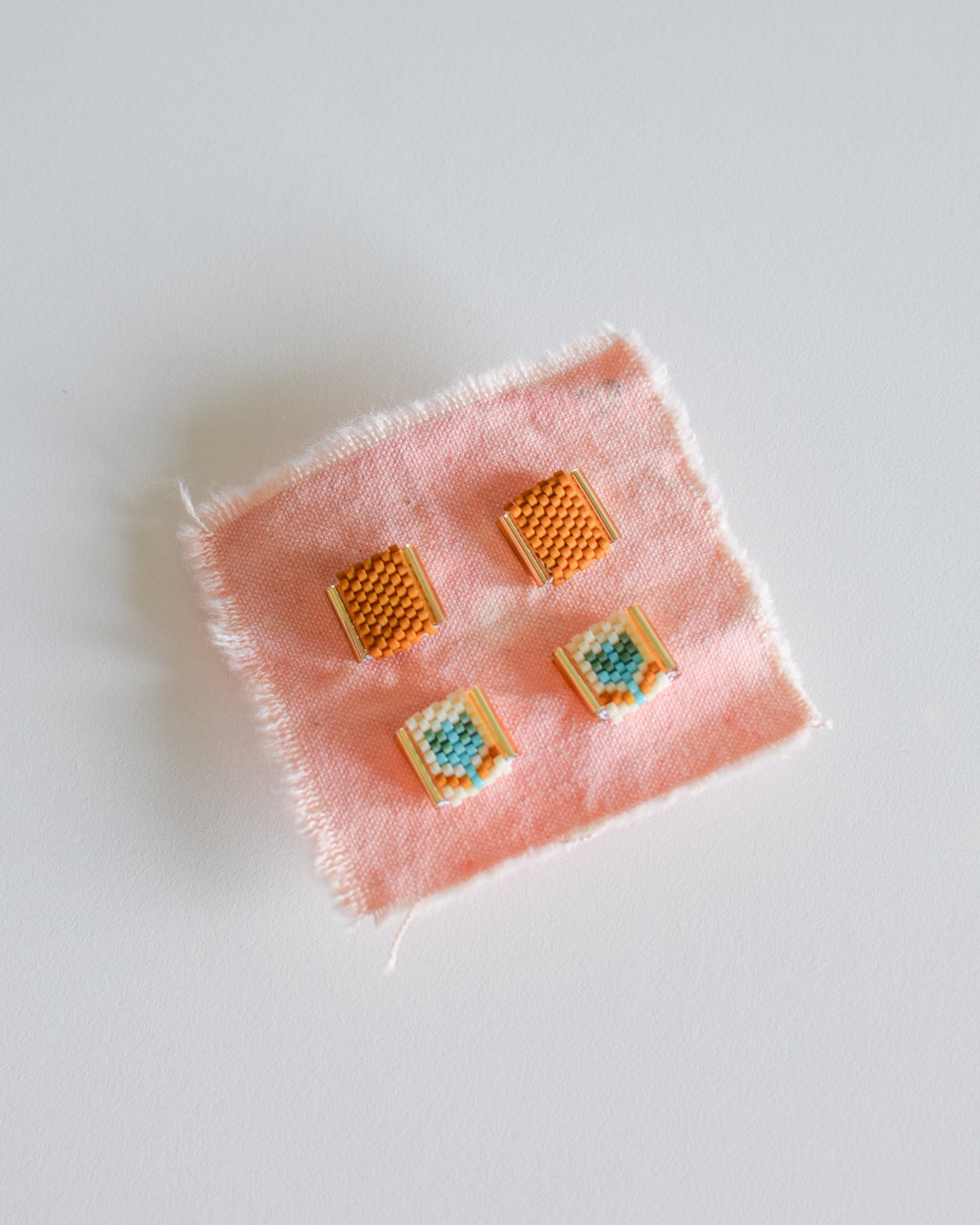 Beaded Tulip Stud Earrings