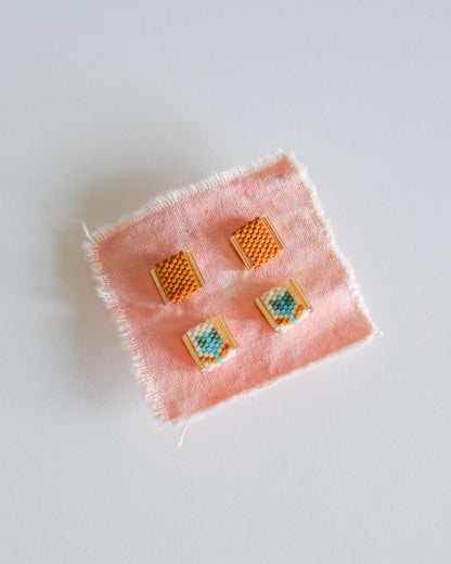 Beaded Tulip Stud Earrings
