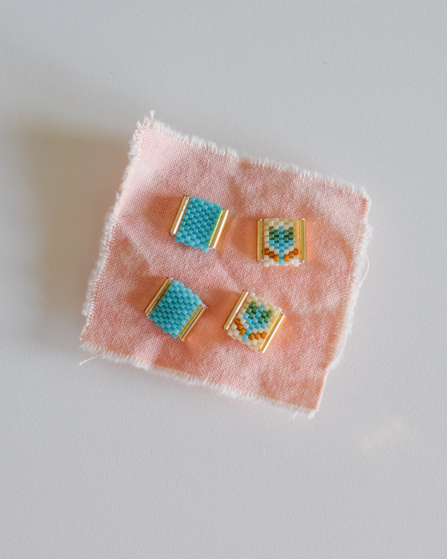 Beaded Tulip Stud Earrings