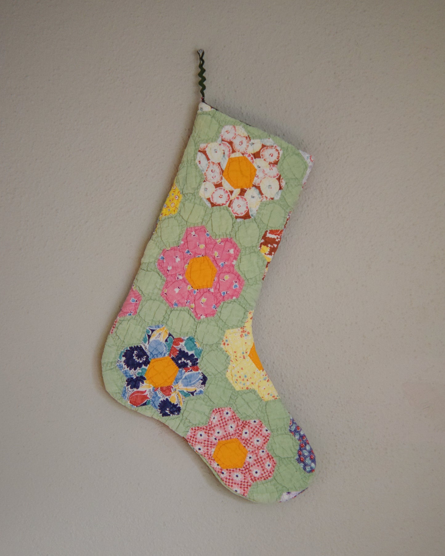 Flower Garden Quilt Stocking