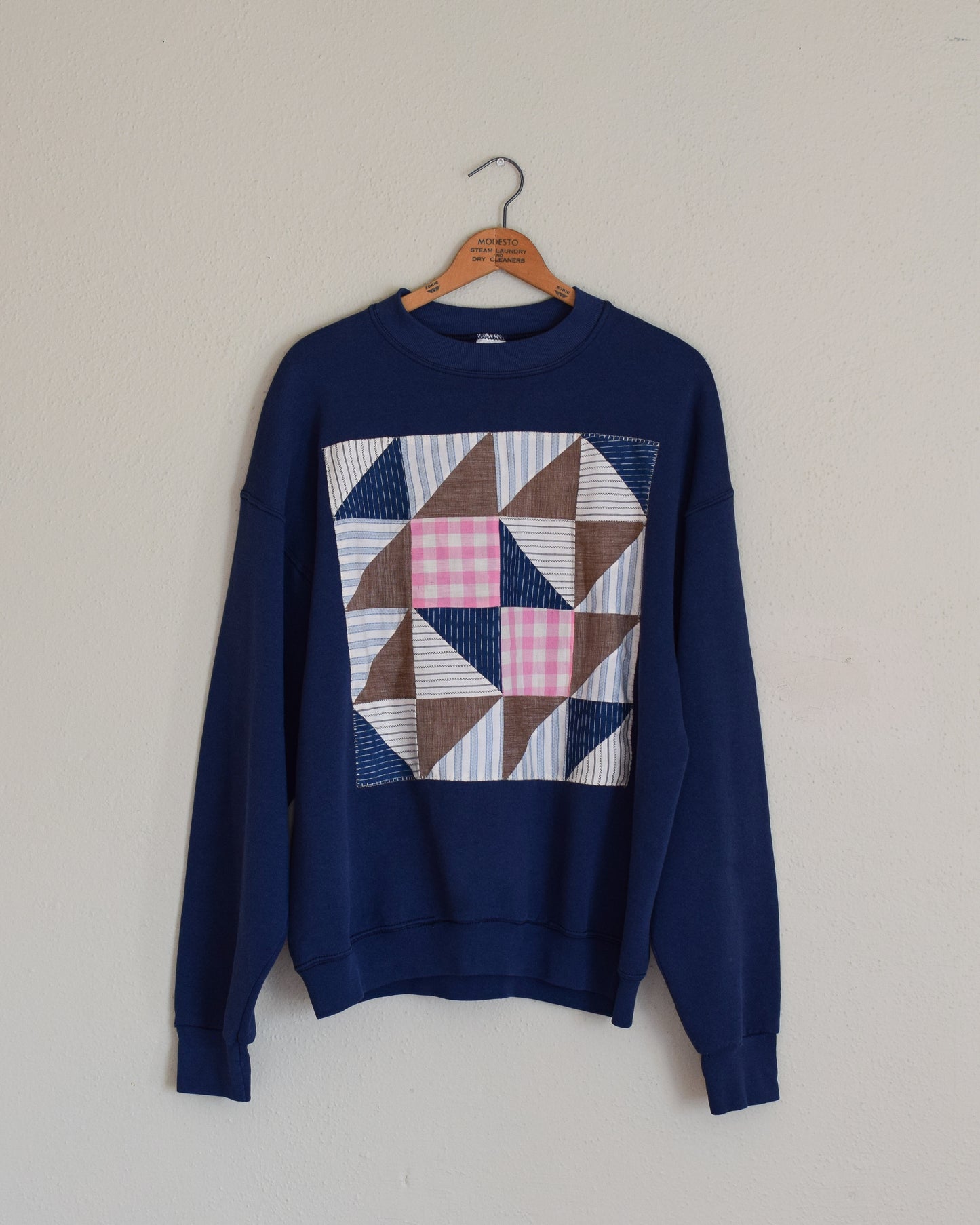 Navy Quilt Block Crewneck