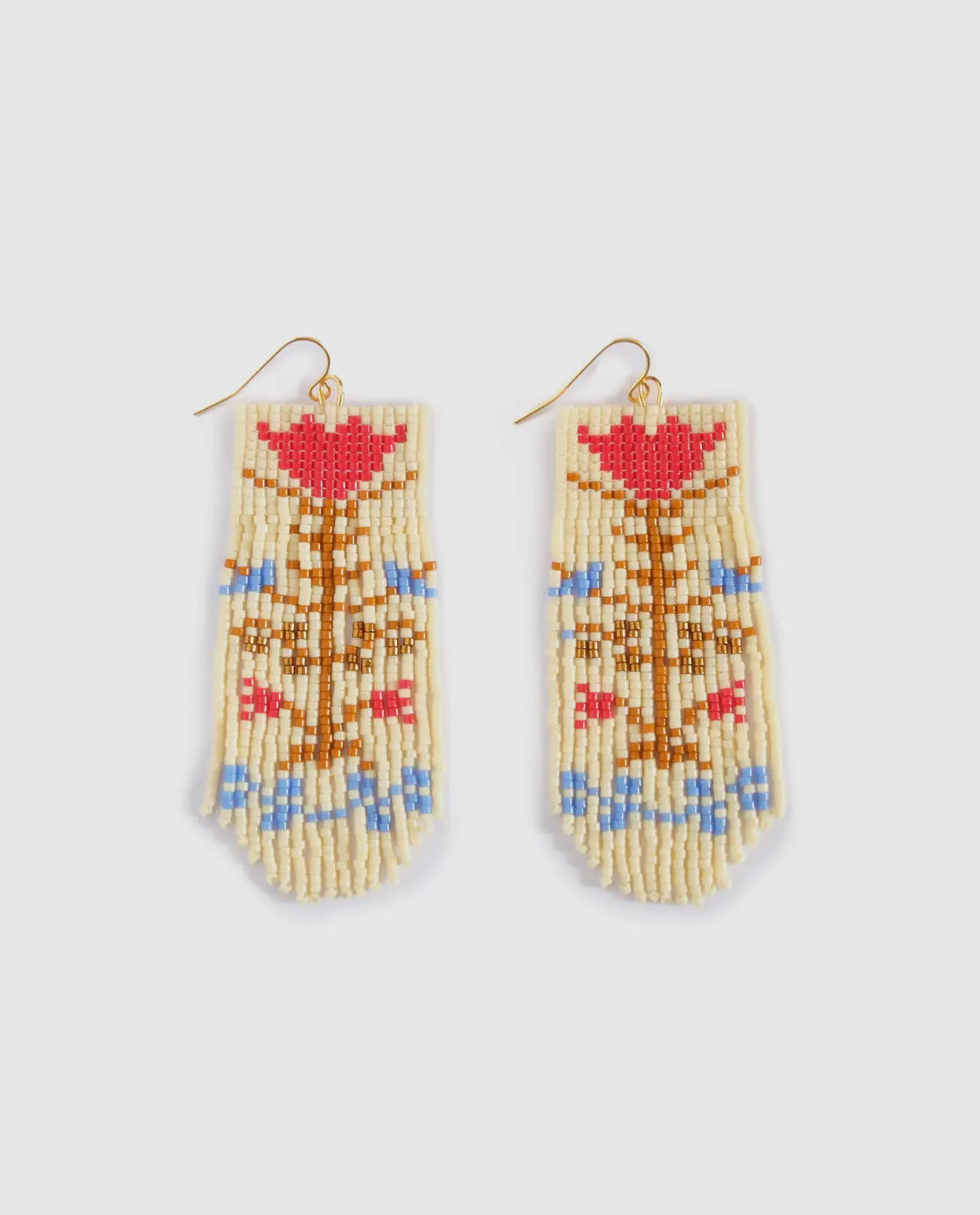 Vintage Flower Beaded Earrings