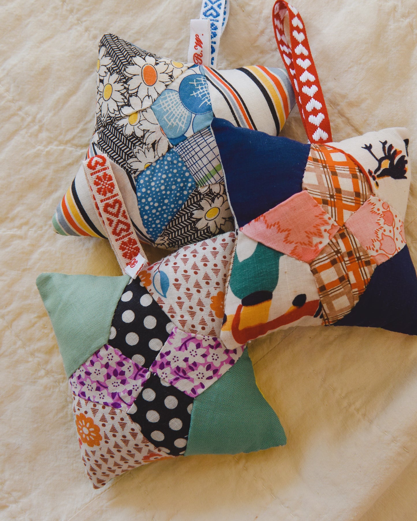 Stuffed Quilt Block Ornaments