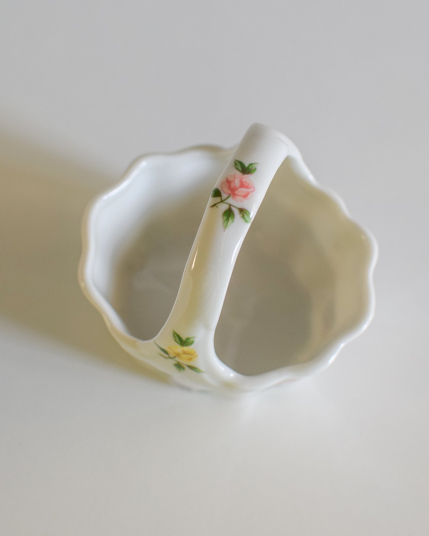 Small Porcelain Basket - Floral