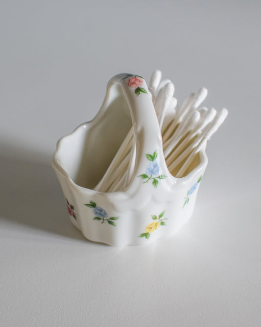 Small Porcelain Basket - Floral