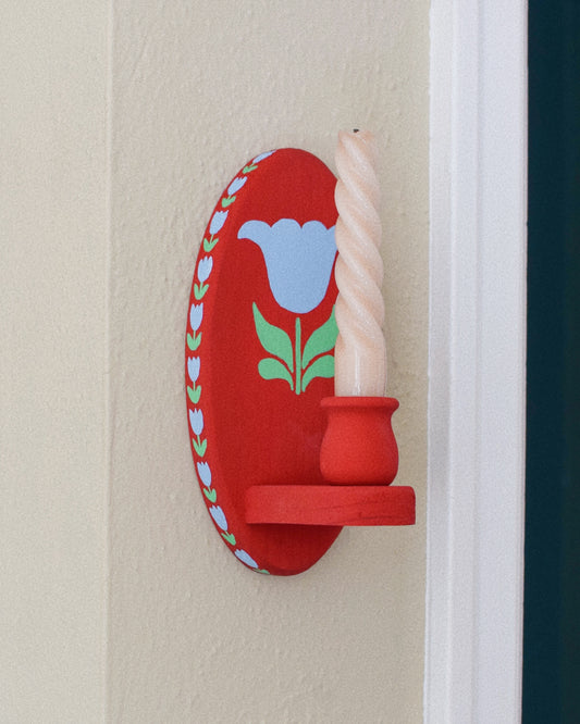 Painted Wooden Wall Sconce