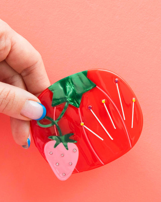 Tomato Pincushion French Barrette Hair Clip
