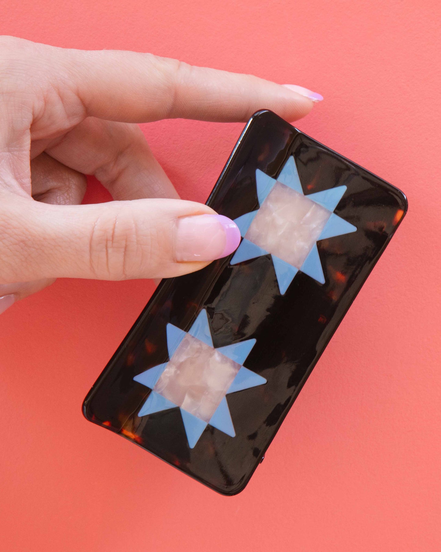 Large Quilt Block Claw Clip