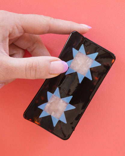 Large Quilt Block Claw Clip